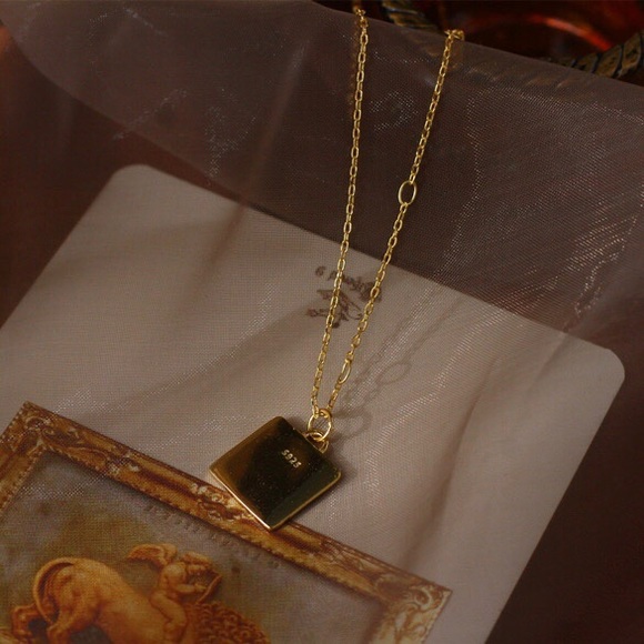 Sterling Silver Gold Plated Vintage Necklace - Picture 4 of 8